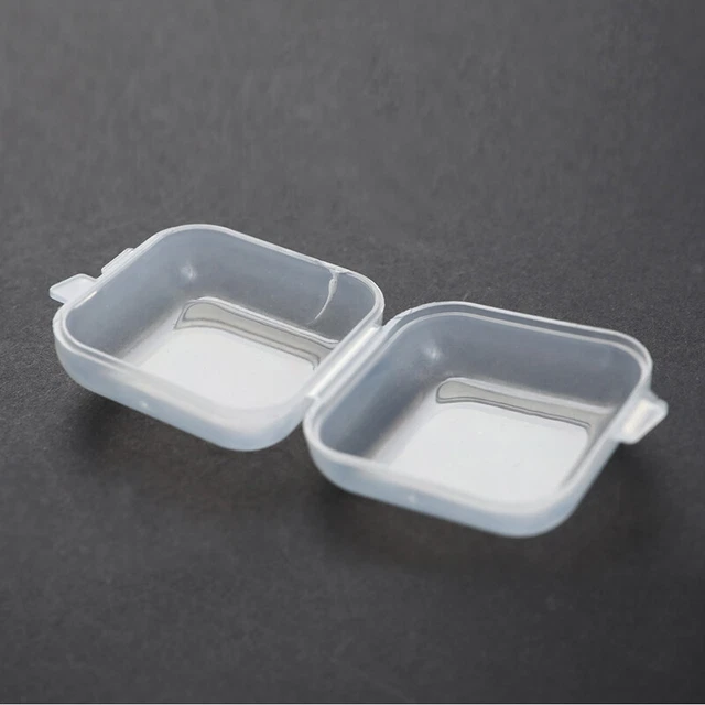 20x Small Clear Plastic Beads Storage Containers Box Hinged Lid For Stor SY