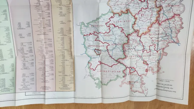 Gea Verwaltungsbezirkskarte Deutschland ca. 1947 - Zustand gut