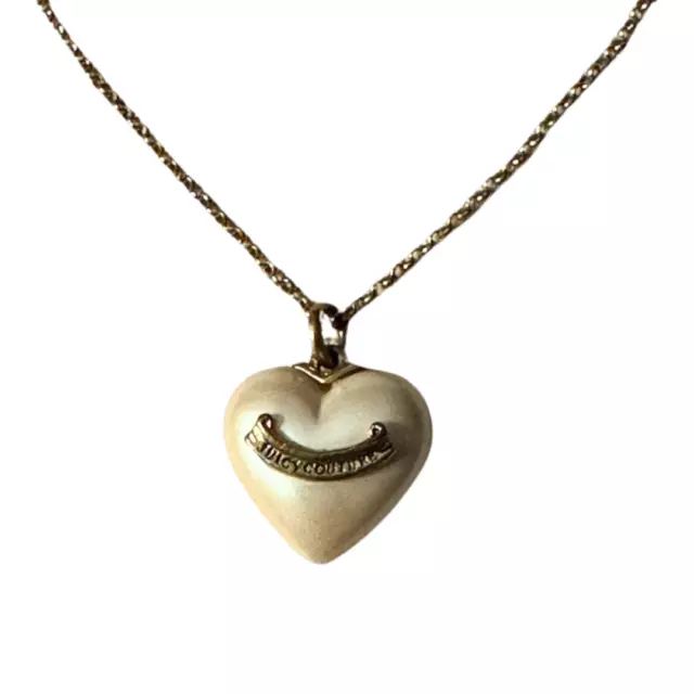 Juicy Couture Faux Pearl Heart Drop Pendant Delicate Necklace 14-20" SHIPS FREE