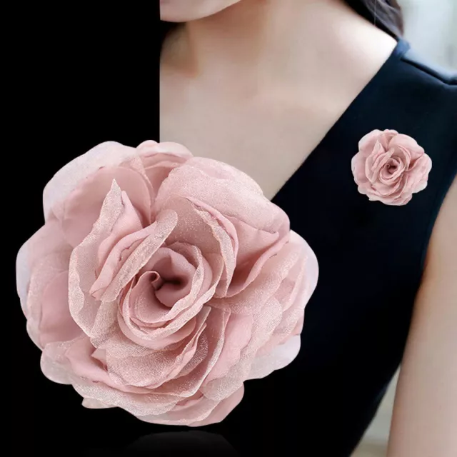 Rose Flower Brooches Women Clothing Fabric Flower Pin Corsage Fashion Accessorie