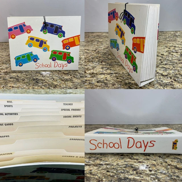 Vintage Kids School Keepsake Organizer File Folder Binder Storage Time Capsule