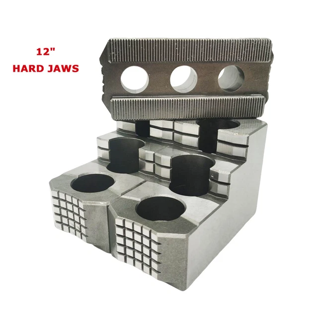 12& LATHE CHUCK Hard Jaws Set Hardened Steel Jaws CNC Lathe Accessories