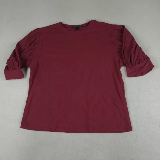 Forever New Top Red Size L Cotton Blend Basic Womens Adult Blouse Modal