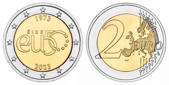 Irland 2 Euro 50 Jahre Eu-Beitritt 2023 Und Frühere Zur Auswahl