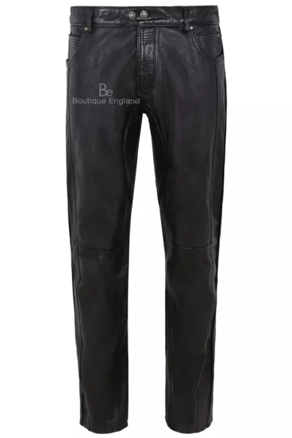 Men's Leather Pant Black Stylish Fashion Soft Designer Slim Fit Trousers 4669