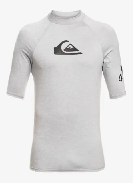 QUIKSILVER All Time Short Sleeve UPF 50 Rashguard - Sleet Heather XXL *New*