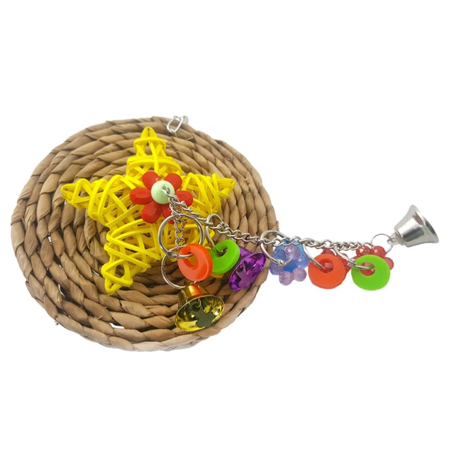 1Pc parrot chewing toy Pet Papagei Spielzeug Vogel Käfig Hängen Glocke