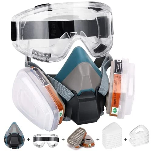 Respirator Mask Reusable Half Face Gas Masks with Dual Activated Carbon Filte
