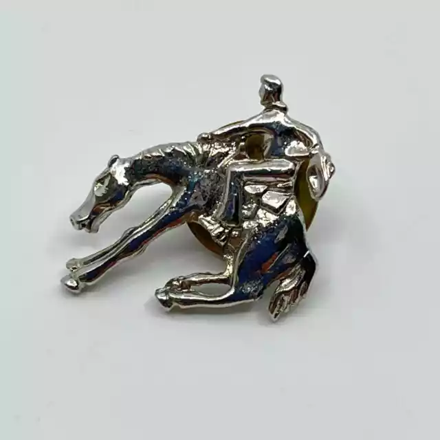Vintage Western Cowboy Rodeo Mustang Horse Riding Pin Button SC3