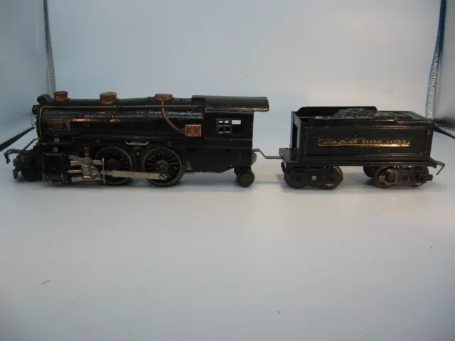 Vintage American Flyer Lines 2-4-2 cast iron loco and 8 wheel tender O gauge