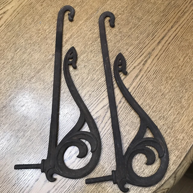 Pair Of Vintage Antique Matching Art Deco Swing Arm Curtain Rods - No Brackets