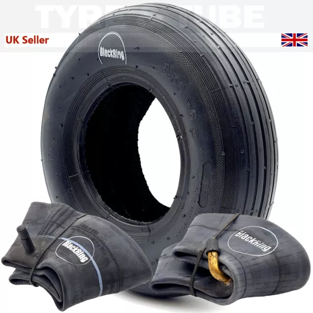 3.50-6 Tyre & Tube (350x6) Wheelbarrow Truck Trolley & Garden Cart Rib Tread 4PR