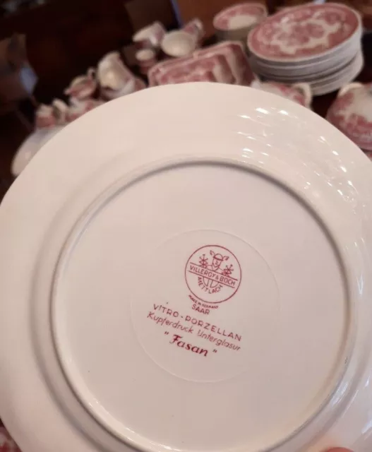 Villeroy und Boch Fasan  Rot Geschirr Set. V&B Mehr Sammlerstücke 2