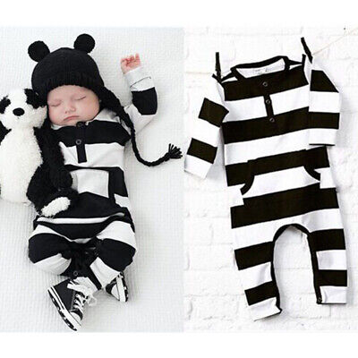 Newborn Toddler Baby Boys Kids Clothes Romper T-shirt Tops + Pants Outfit Set