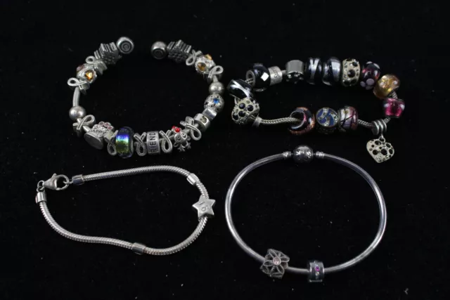 Mixed Brand Charm Bracelets Sterling Silver Chamilia Rhona Sutton x 4 (84g)