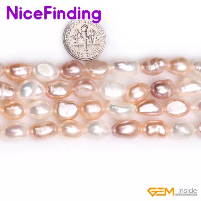 Wholesale Freshwater Pearl Loose Beads For Jewellery Making 15"DIY Free Shipping