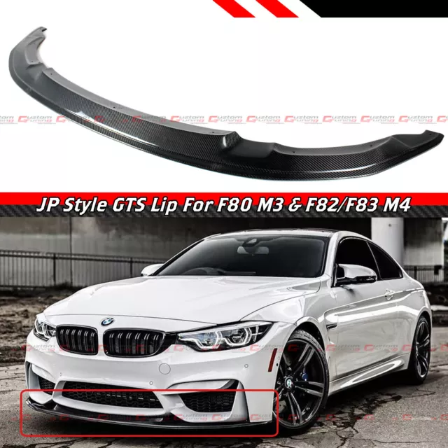 For 15-19 BMW F80 M3 F82 F83 M4 Carbon Fiber GTS Style Front Bumper Lip Splitter