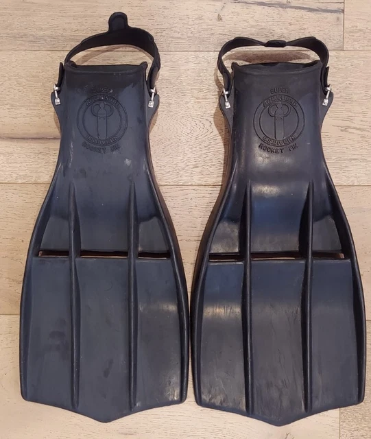 AQUALUNG SUPER ROCKET Fins US Navy SEAL Military Black Swim Fins UDT