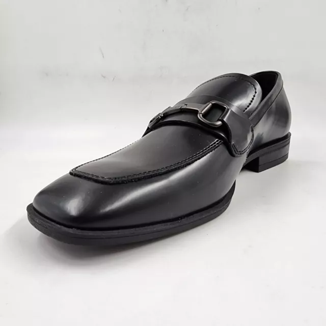 CALVIN KLEIN Malcome Casual Slip-on Leather Loafers Men's 10M Black Square Toe