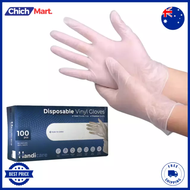 100 Pcs Quality Disposable Vinyl Food Powder Latex Free Gloves: Keep Hands Clean