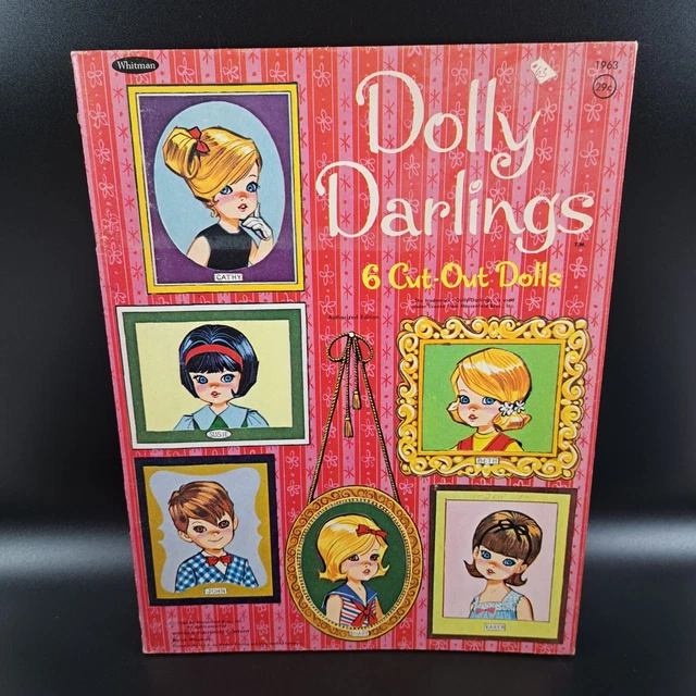 VINTAGE DOLLY DARLINGS 6 CutOut Paper Doll Book Whitman 1966 Uncut 47