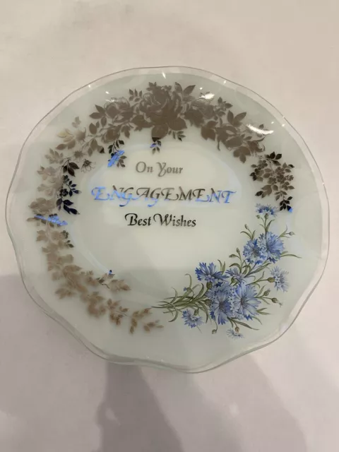 Engagement Glass Display Plate - Boxed - with Display Stand