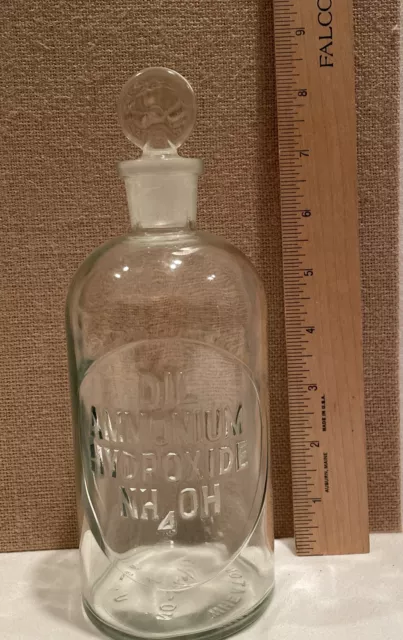 Vintage DIL Ammonium Hydroxide Chemistry Apothecary Glass Bottle