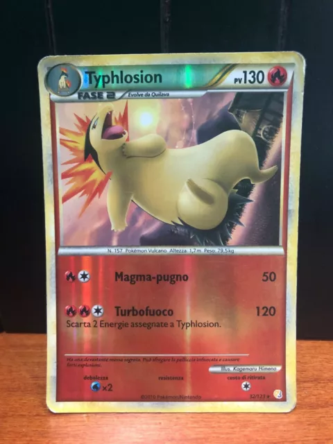 Pokemon Typhlosion 32/123 Reverse Holo Heartgold & Soulsilver 2010 Ita Card