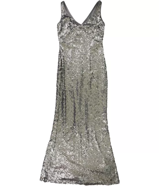 Ralph Lauren Womens Sequined Gown Dress, Metallic, 4