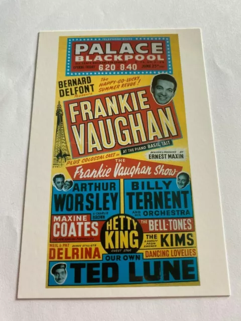 The Frankie Vaughan Show Flyer Postcard Palace Blackpool Music Theatre