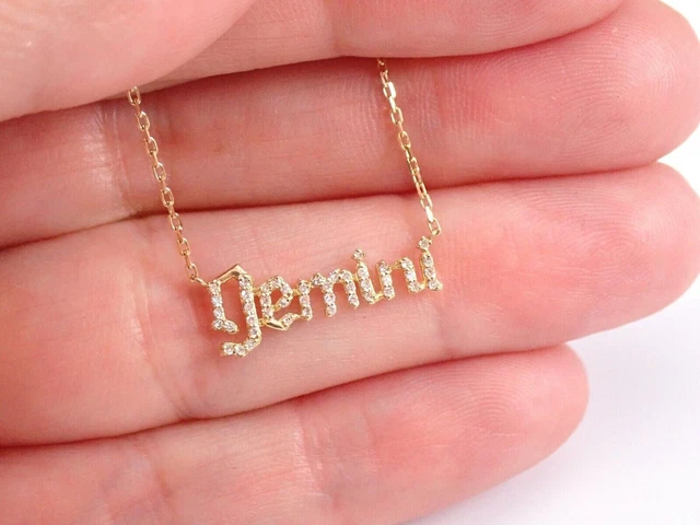 0.30Ct Round Cut Customized Letter Pendant 14K Yellow Gold Plated 18" Free Chain