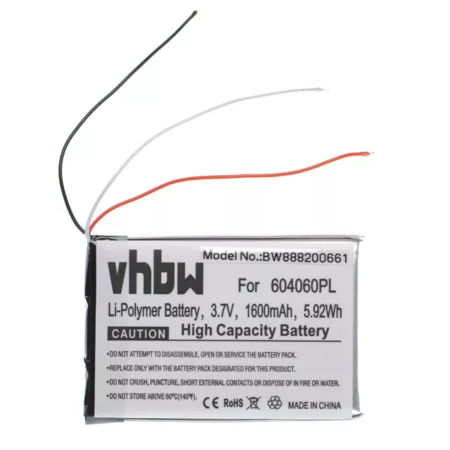 Batterie 1600mAh Li-Po pour Becker 604060, 604060PL