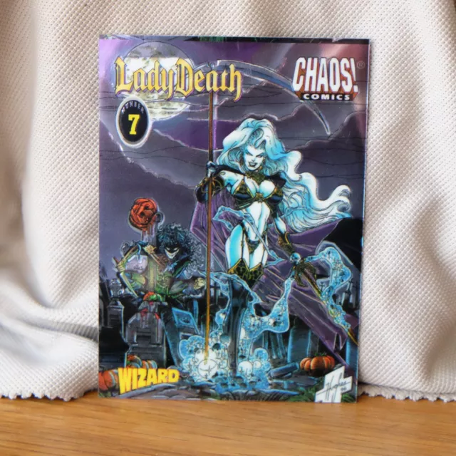 Lady Death Wizard 1996 Magazin Chaos Comics Chrom Promo Jagdkarte #7