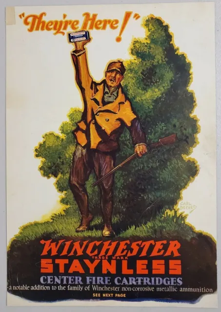 1928 Print Ad Winchester Staynless Center Fire Cartridges Hunter & Gun