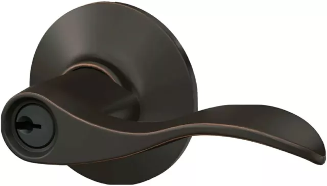 Schlage F51A ACC 716 Accent Door Lever, Keyed Entry Lock, Aged Bronze *NEW*