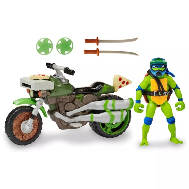 Giochi Preziosi Tartarughe Ninja Turtles Mutant Leonardo con moto da battaglia