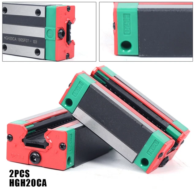 2pcs HGH20CA Square Type Carriage Slider Linear Rail Block Carriage Slider New