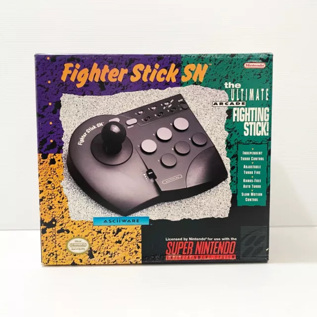 Super NES SNES Arcade Fighter Stick SN + Box - Nintendo - As New - Free Postage