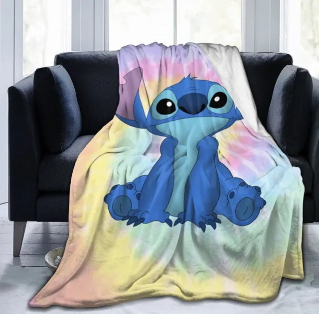 Cartoon Lilo And Stitch Throw Blanket Soft Comfortable Suitable For All Seasons