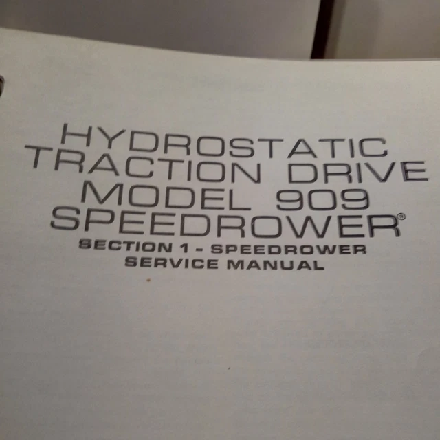 NEW HOLLAND HYDROSTATIC Traction Drive 909 Speedrower Section1 Service ...