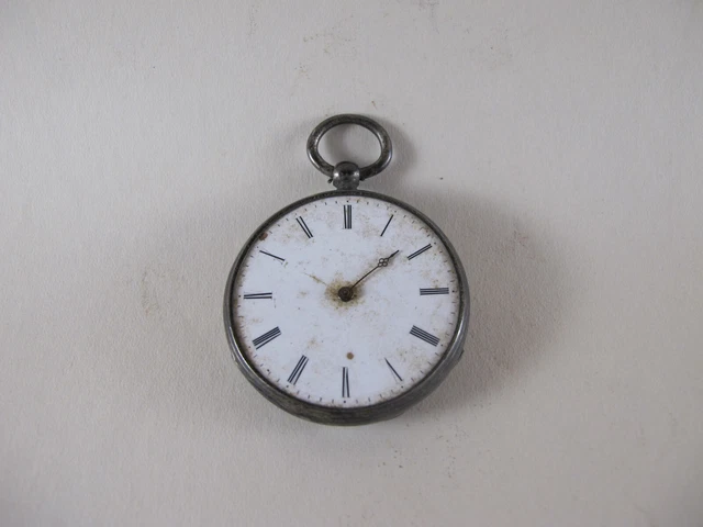 Montre Gousset Ancienne En Argent - Boîtier Crabe Vintage - Occasion (état à Vérifier)