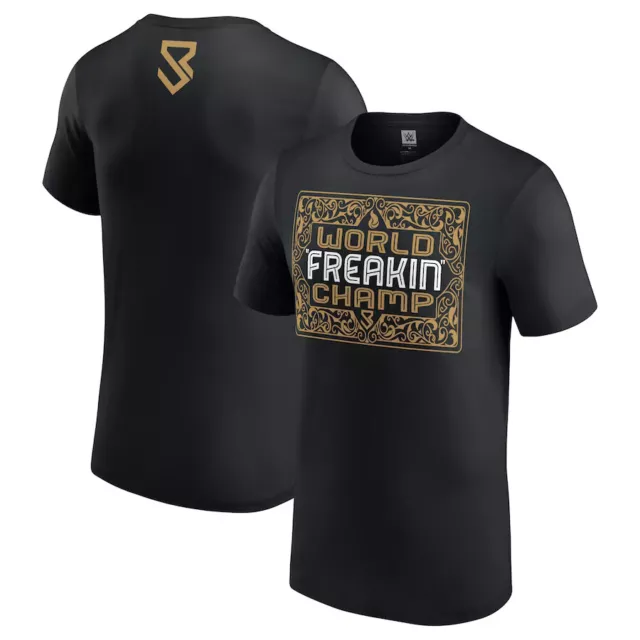 WWE Black Seth "Freakin" Rollins World Freakin' Champ T-Shirt *NEU* Shirt