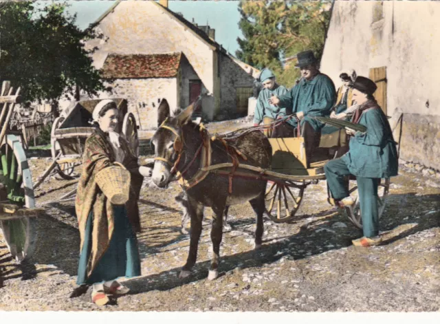 LE MORVAN 2 scènes et types morvandeaux attelage mulet timbrée 1960