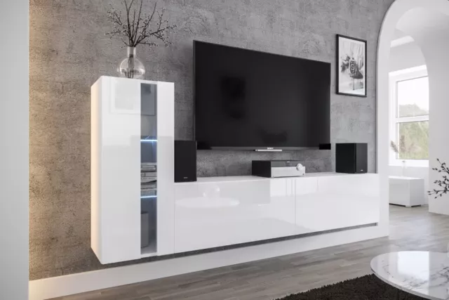 TV Unit Modern Furniture Living Room Entertainment  Wall Cabinet Cupboard Led