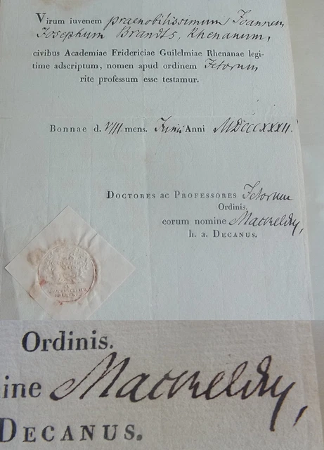 JURIST FERDINAND MACKELDEY (17841834) Signiertes lat. Zeugnis Uni