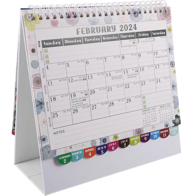 OFFICE SUPPLIES NOTES Paper Flip Calendar Desk 2024 Daily Use Standing