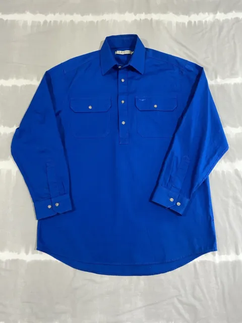 RM Williams Angus Shirt Royal Blue M