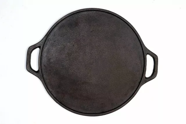 Cast Iron Pre Seasoned Skillet Tawa 12" Flat Bottom For Gas Induction Electric