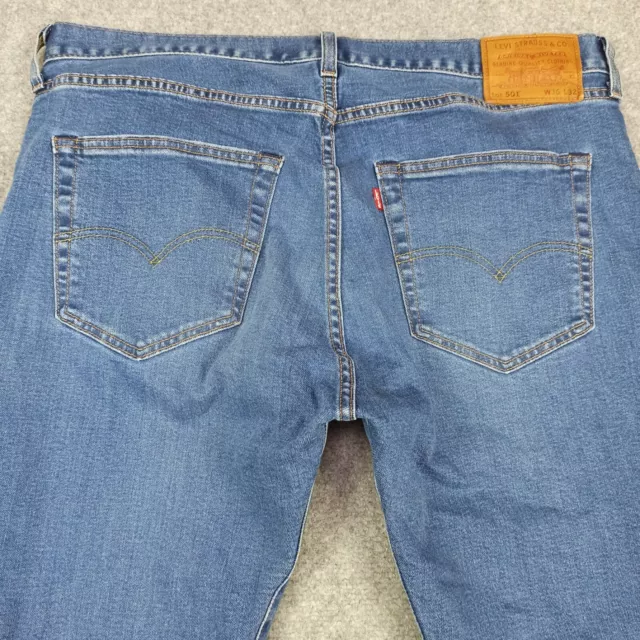 Levis Premium 501 Jeans da Uomo W36 L32 Blu Regolare Dritto Aderente Grande E