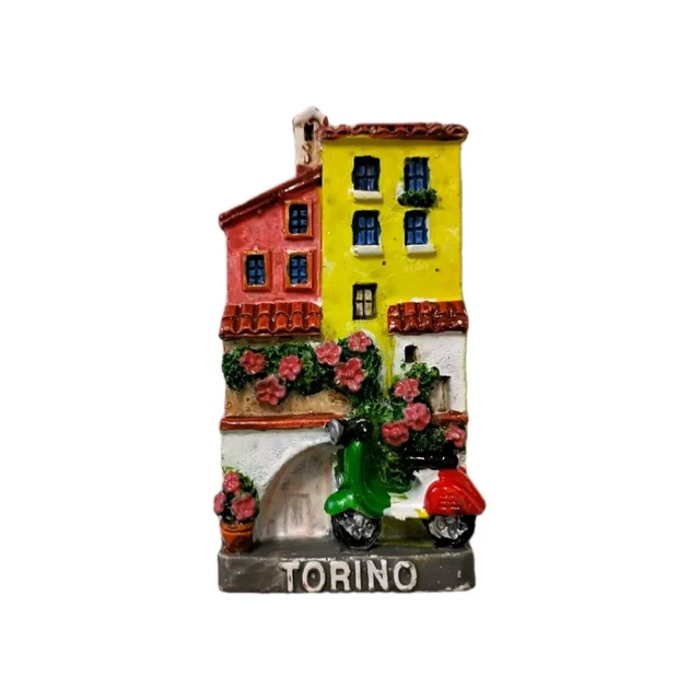 Calamita 3D Torino In Resina Dipinta A Mano - Souvenir Viaggio Perfetto Per Frigorifero E Collezionisti - Foto 2